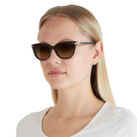 Thumbnail for Coach HC8378U Universal Fit Sunglasses, Dark Tortoise/Brown Gradient, 57 mm