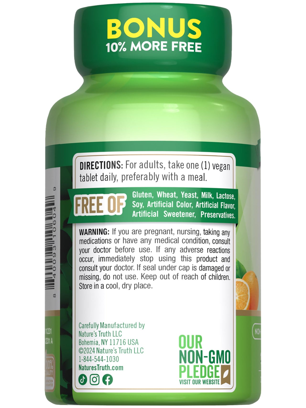 Nature's Truth Vitamin C with Rose Hips 500 mg | 110 Tablets | Vegan, Non-GMO & Gluten Free Supplement