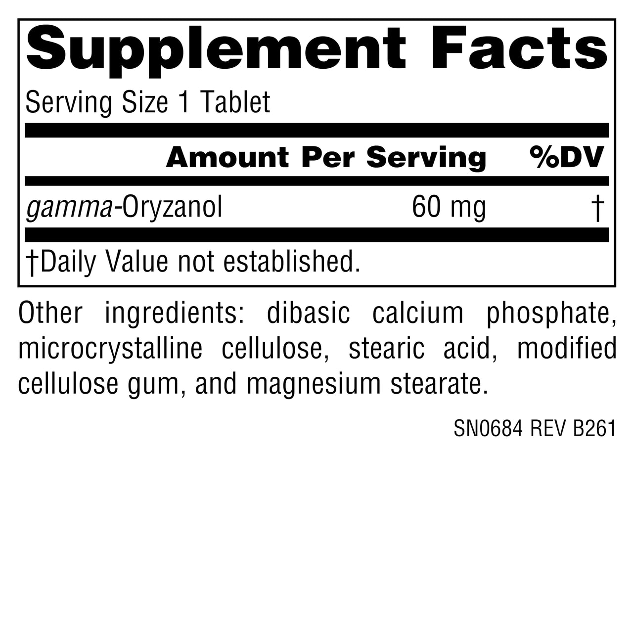 Source Naturals Gamma Oryzanol 60 mg - Athletic Series Dietary Supplement - 100 Tablets