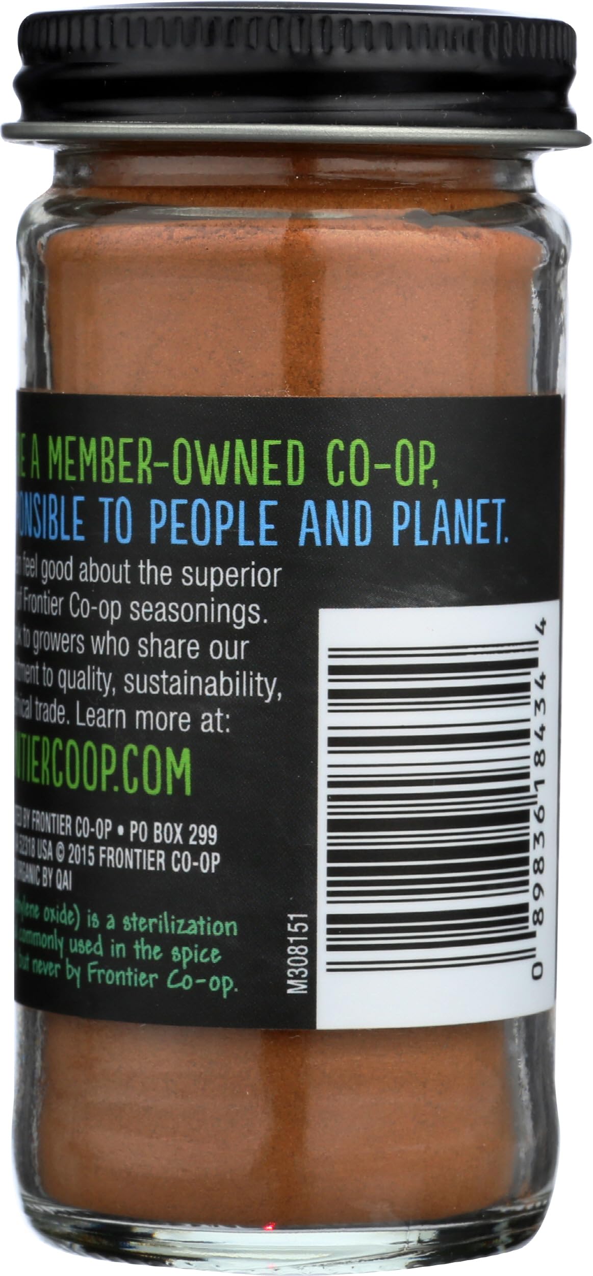 Frontier Co-op Organic Ground Cinnamon, 1.9 Ounce Bottle, Gourmet Quality Cinnamon, Full Balanced Spicy Flavor, Kosher
