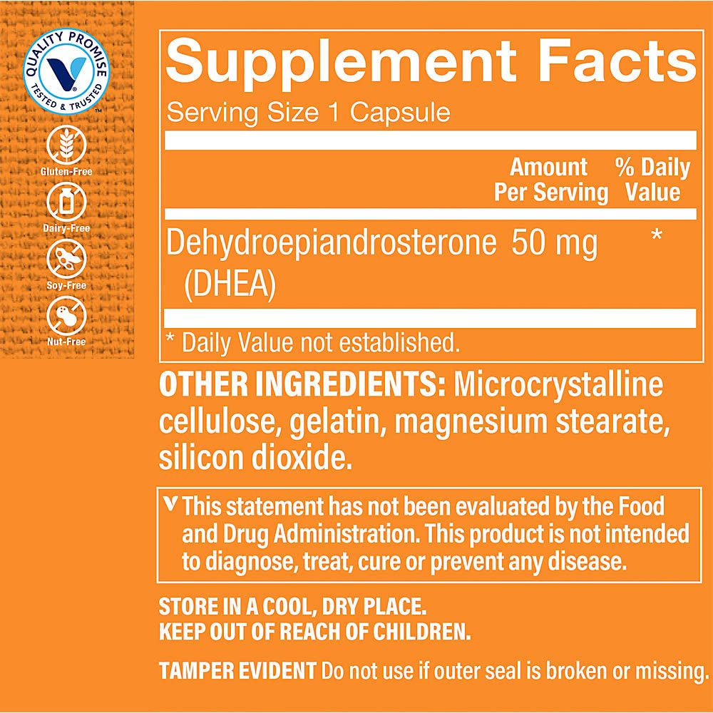 The Vitamin Shoppe DHEA 50MG, Hormonal and Healthy Aging (120 Capsules)