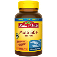 Thumbnail for Nature Made Multivitamin For Him 50+, Mens Multivitamins for Daily Nutritional Support, Multivitamin for Men, 90 Tablets, 90 Day Supply
