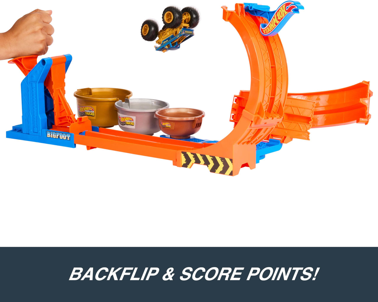 Hot Wheels Monster Trucks Loop-and-Flip Trophy Challenge Playset