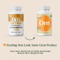Thumbnail for Om Lion’s Mane Mushroom Capsules - Organic Mushroom Supplement and Nootropic - Brain Supplements for Memory and Focus, 90 Count (30 Servings)