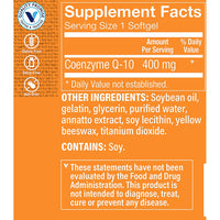 Thumbnail for The Vitamin Shoppe CoQ-10 400mg - Beneficial for Those Taking Statins – Supports Heart & Cellular Health and Healthy Energy Production, Essential Antioxidant – Once Daily (30 Softgels)