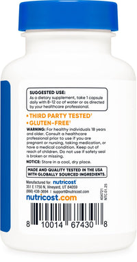 Thumbnail for Nutricost Chelated Manganese Supplement 8mg, Amino Acid Chelate, 120 Capsules, 120 Servings - Gluten Free, Non-GMO and Vegetarian Friendly