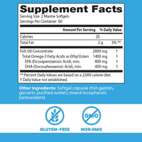 Thumbnail for Doctor's Best Omega 3 Fish Oil Supplement for Women & Men - Source of DHA, EPA, & Omega-3 Fatty Acids, Purified, High 2000 mg Potency, Heart Health Support, Non-GMO, Gluten Free - 120 Marine Softgels