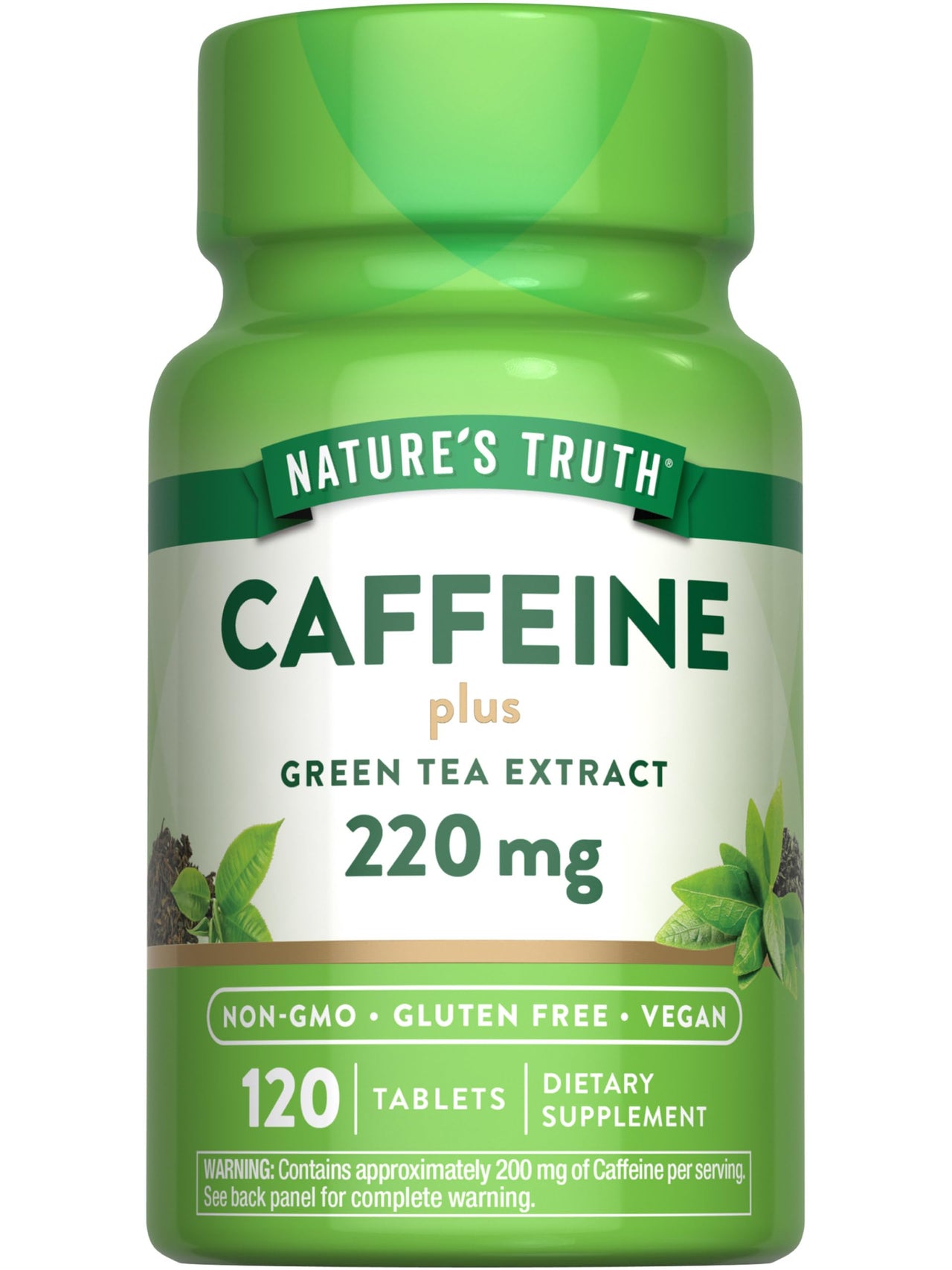 Nature's Truth Caffeine Pills | 220mg | 120 Count | With Green Tea Extract | Vegan, Non-GMO & Gluten Free Supplement