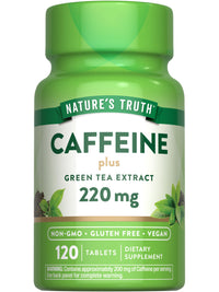Thumbnail for Nature's Truth Caffeine Pills | 220mg | 120 Count | With Green Tea Extract | Vegan, Non-GMO & Gluten Free Supplement