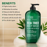 Thumbnail for Botanic Hearth Tea Tree Body Wash -16 fl oz- All-Natural Antifungal & Odor-Control Shower Gel for Acne, Athlete’s Foot, Ringworm, Jock Itch & Healthy Skin,Sulfate & Paraben Free, for Men and Women