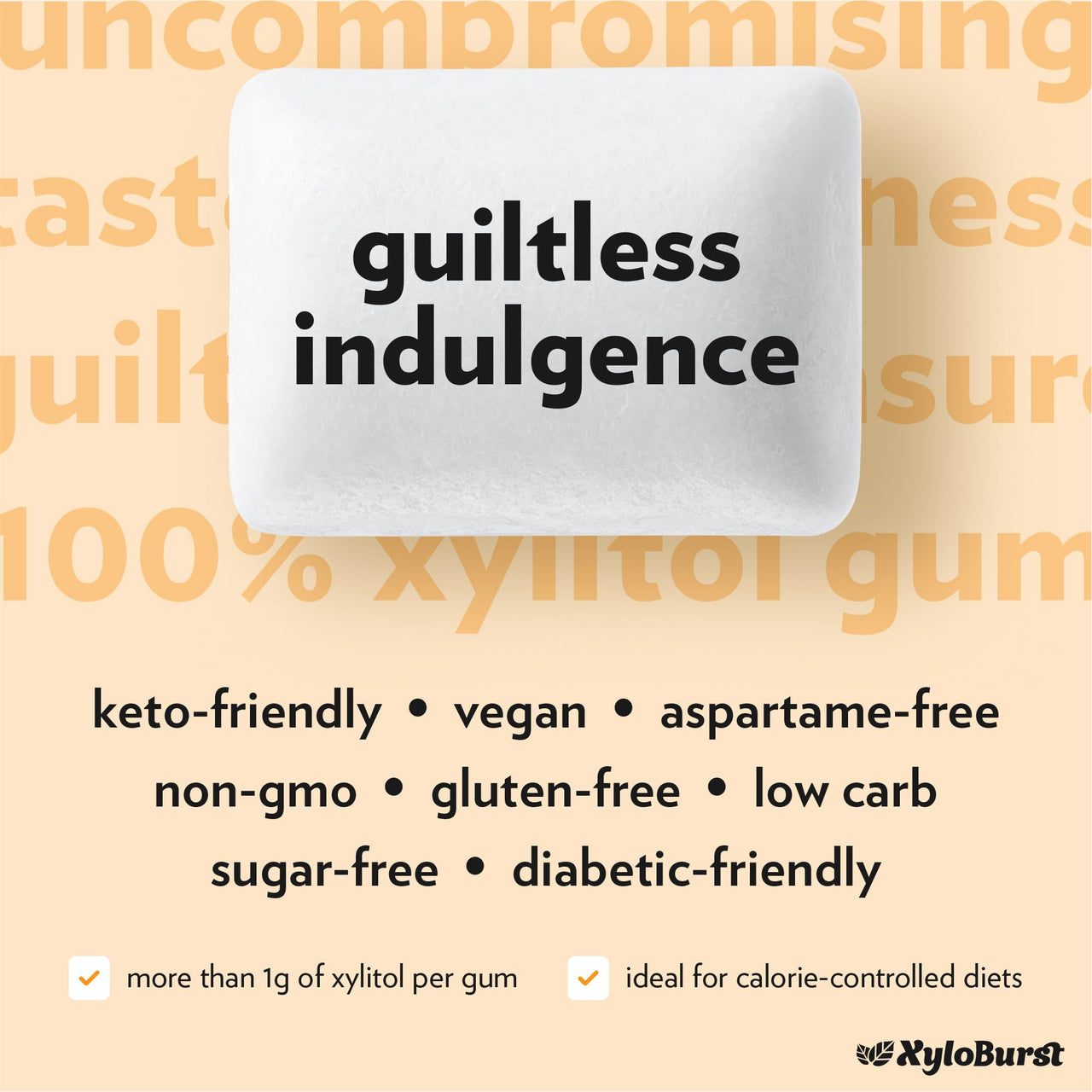 XyloBurst Gum | Xylitol Chewing Gum | Sugar Free, Gluten Free, Keto Friendly | Aspartame Free Gum For Oral Health | Fruit | 100-Count Jar