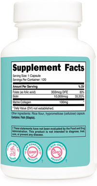 Thumbnail for Nutricost Biotin for Women 10,000mcg 120 Capsules - with Folate & Collagen, Gluten Free & Non-GMO