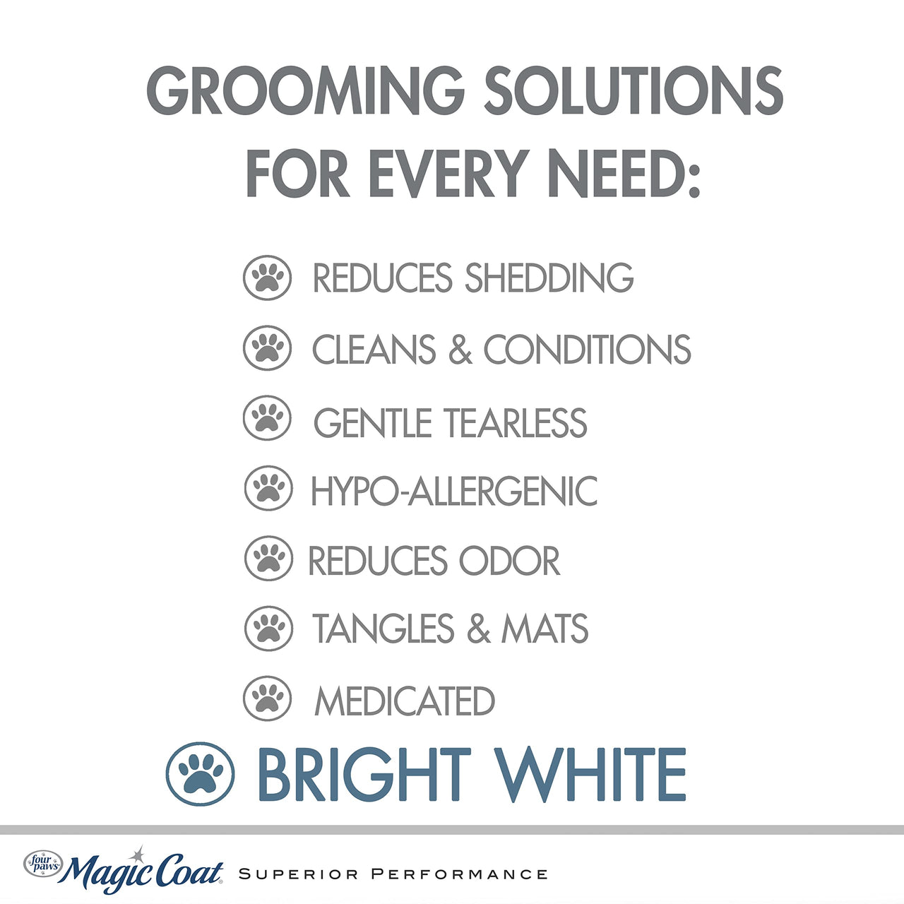 Four Paws Magic Coat Bright White Whitening Shampoo for Dogs with Natriance Brightener, Brightening Dog Wash, Removes Tear Stains, Almond Shea Butter Scent, 16 Ounce