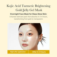 Thumbnail for medicube Kojic Acid Turmeric Brightening Gold Jelly Gel Mask | Overnight Face Mask for Glass Glow Skin- Elasticity, Hydrating, Firming and Moisturizing | Korean Skincare, 28g x 4ea