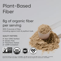 Thumbnail for Sports Research® Organic Fiber Unflavored – Organic Fiber Powder - Daily Psyllium Husk and Prebiotic Agave Inulin, Helps Maintain Regularity* with Soluble & Insoluble Fiber - Easy to Mix, 30 Servings