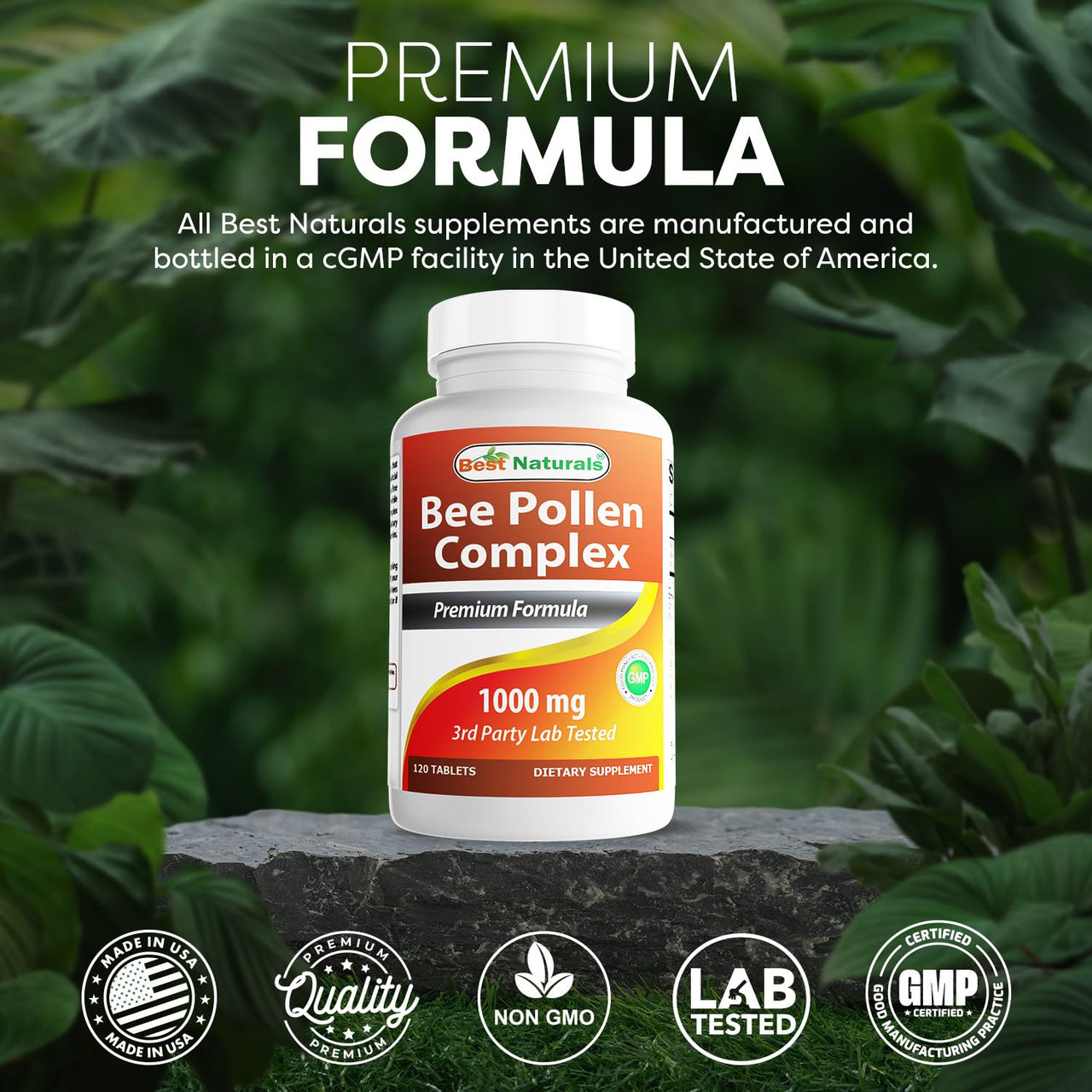 Best Naturals Bee Pollen Complex 1000 mg 120 Tablets