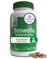 Thumbnail for Health Thru Nutrition Boswellia 300mg 60 Capsules as Bospure AKBAMAX | High Potency 75% Boswellic Acids 10% AKBA | Healthy Mobility Support | Vegan Certified | Non-GMO, Gluten Free, Soy Free