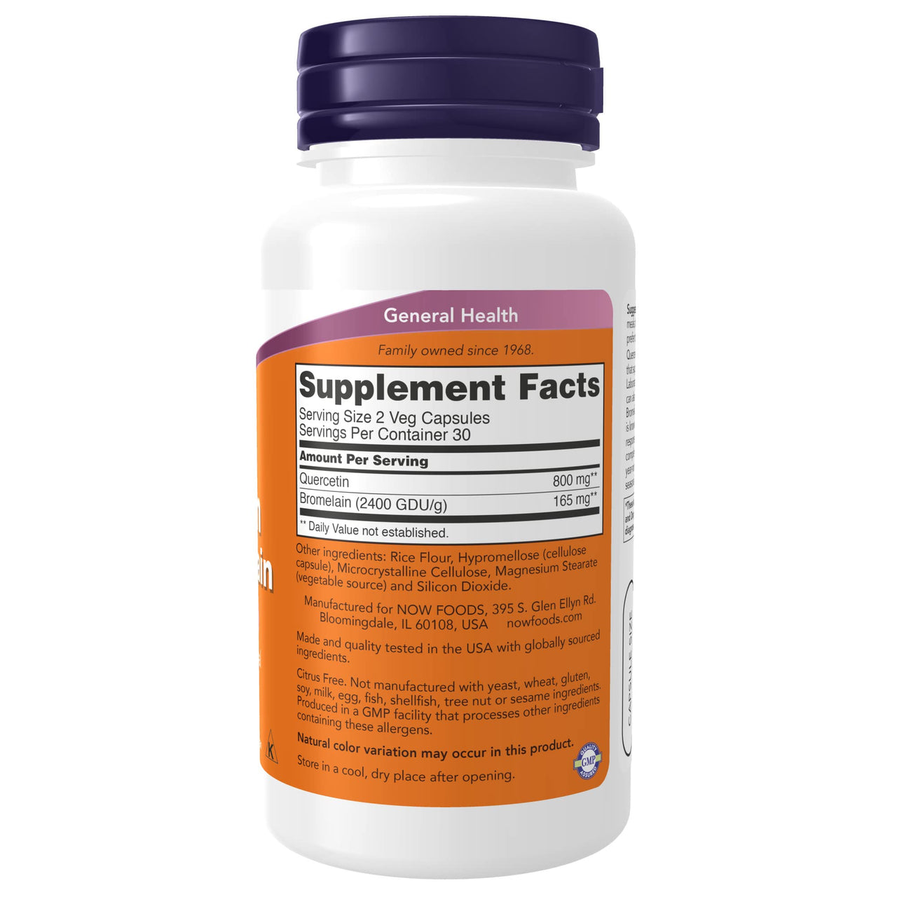 NOW Supplements, Quercetin with Bromelain, Balanced Immune System*, 60 Veg Capsules