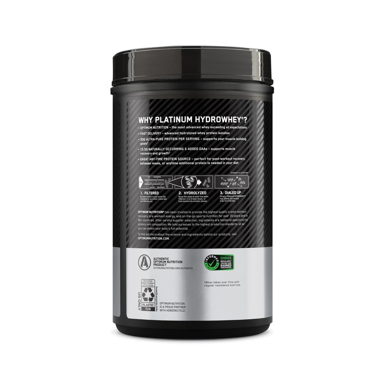 Optimum Nutrition Platinum Hydro Whey, Turbo Chocolate, 1.75 Pound