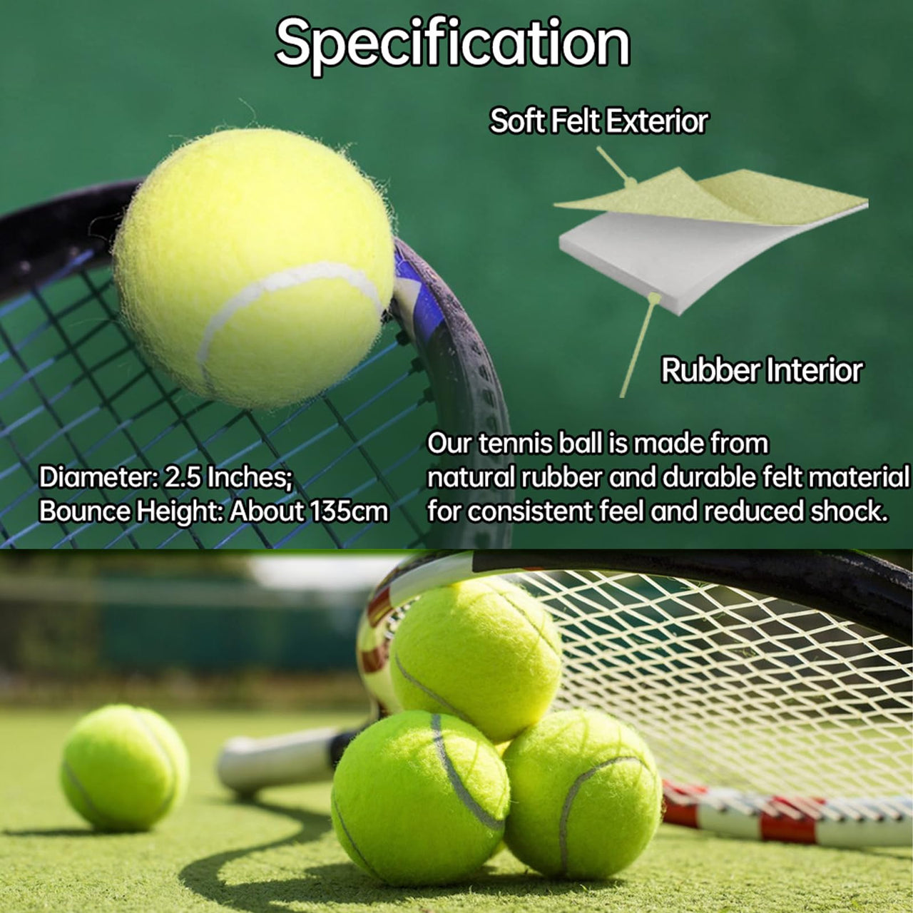 Magicorange Tennis Balls, 12 Pack Advanced Training Tennis Balls Practice Balls, Pet Dog Playing Balls, Come with Mesh Bag for Easy Transport, Good for Beginner Training Ball (Green)