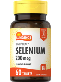Thumbnail for Sundance Selenium 200mcg | 60 Tablets | High Potency Formula | Vegetarian, Non-GMO, and Gluten Free Essential Mineral Supplement