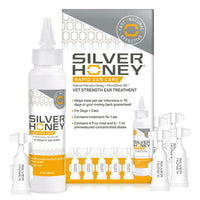 Thumbnail for Absorbine Silver Honey Rapid Ear Care Vet Strength Ear Cleaner + Infection Treatment, 10-Day Regimen for 1 Ear, Safe for Dogs & Cats, Medical Grade Manuka Honey & MicroSilver BG