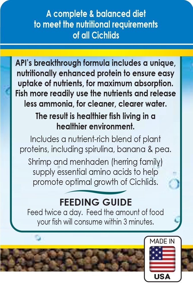 API CICHLID PELLETS Floating Pellets Fish Food 4.2-Ounce Container