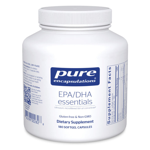 Pure Encapsulations EPA/DHA Essentials - Fish Oil Concentrate Supplement to Support Cardiovascular Health* - Premium EPA & DHA Supplement with Omega 3-180 Softgel Capsules