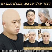 Thumbnail for Actabostte Halloween Bald Caps Costume Kit for Woman & Men - Realistic Latex Bald Cap with Adhesive Glue & Remover - Complete Makeup Set for Halloween, Zombie, Cosplay, Costume, SFX, Dress-Up Party