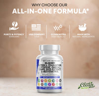 Thumbnail for Clean Nutra Eye Vitamins with Bilberry Lutein and Zeaxanthin Supplements Lycopene 40mg Resveratrol Grape Seed Astaxanthin for Eyes - Eye Care Health Support Eye Vitamin and Mineral Supplement