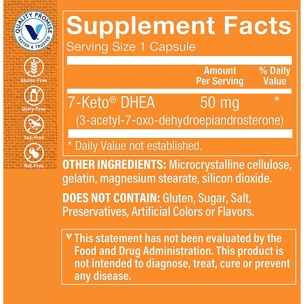 The Vitamin Shoppe 7-Keto Promotes Fat Metabolism, Can Used (60 Capsules)