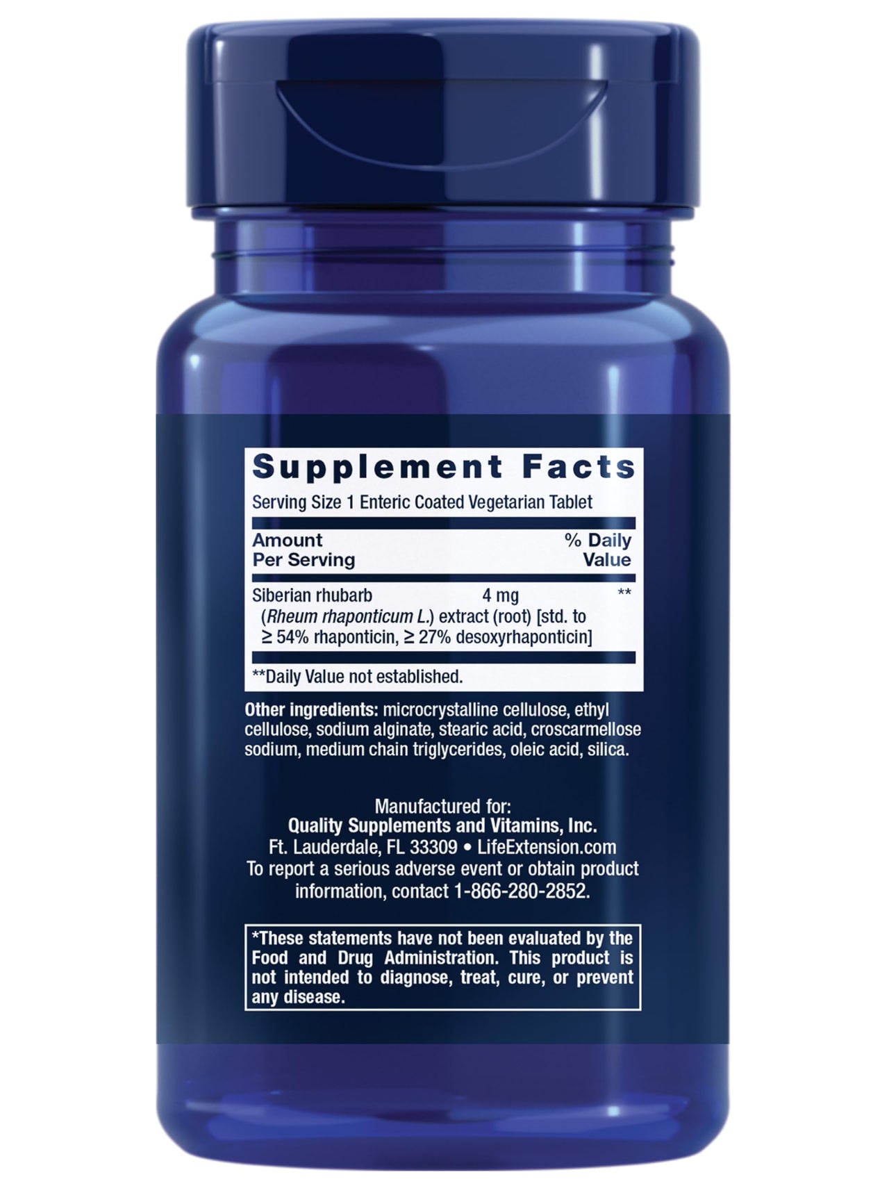 Life Extension Menopause Relief – Siberian Rhubarb, Menopause Supplement for Women, Ease hot Flashes, Mood Swings, Night Sweats Relief, Hormone-Free, Gluten-Free, Non-GMO, Vegetarian, 30 Tablets