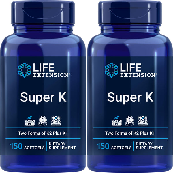 Life Extension Super K, 150 Softgels (Pack of 2) with Vitamins K and K2