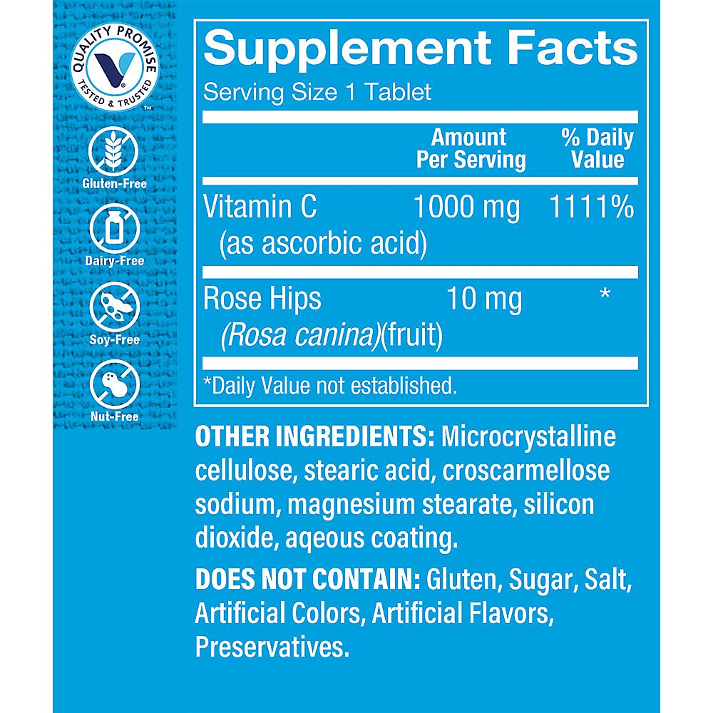The Vitamin Shoppe C-1000 with Rose HIPS 600 Tablets (600 Tablets)