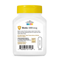 Thumbnail for 21st Century Biotin 5000 Mcg Capsules, 110-Count by 21st Century