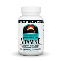 Thumbnail for Source Naturals Vitamin E, 400 iu Fat-Soluble Antioxidant - 100 Tablets