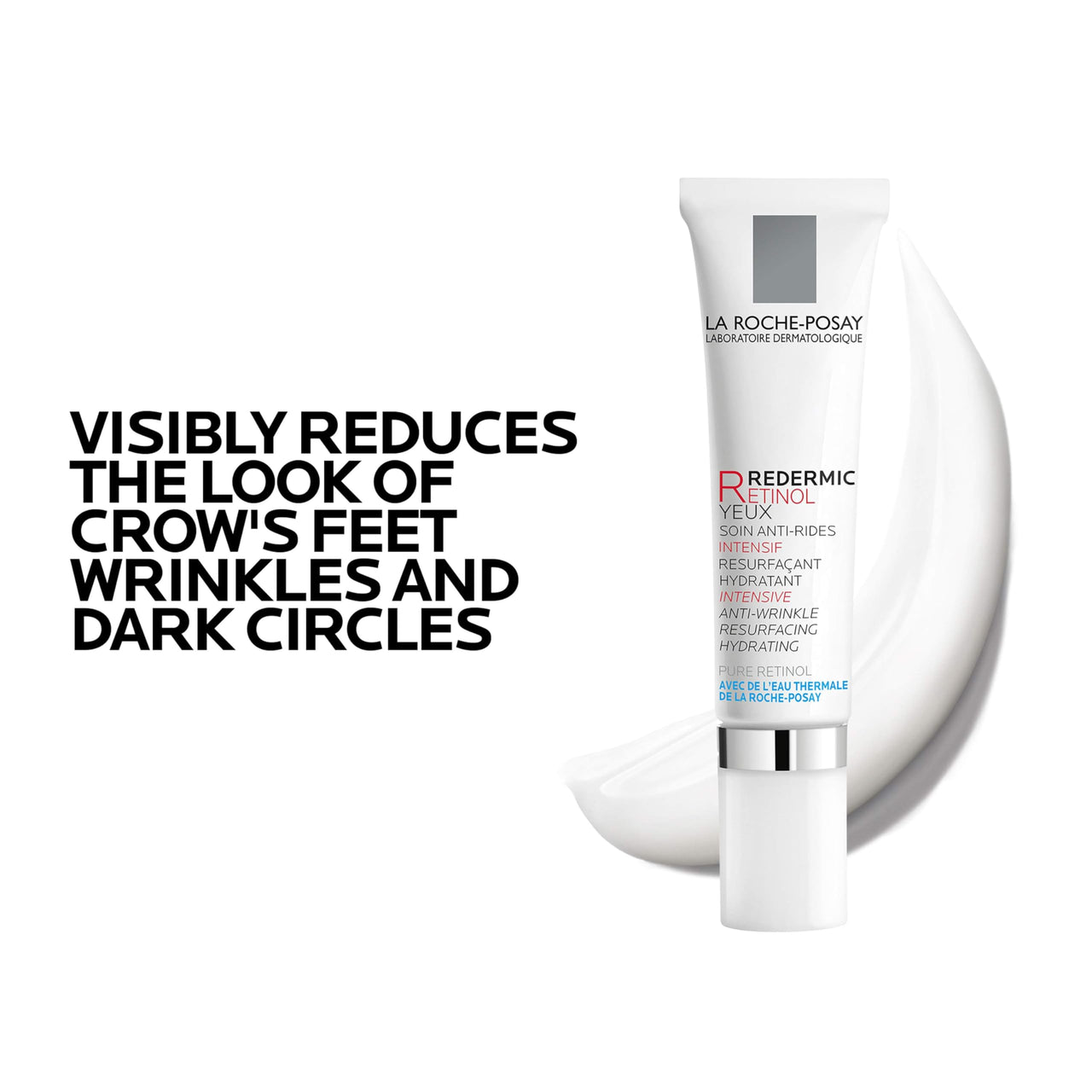 La Roche-Posay Redermic R Eyes Retinol Eye Cream, Anti-Aging Eye Cream to Reduce Wrinkles and Dark Circles With Pure Retinol and Caffeine, 0.5 Fl Oz (Pack of 1)