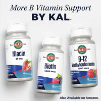 Thumbnail for KAL Vitamin B1 100 mg, Thiamine Supplement for Metabolism, Healthy Energy, Skin, Nervous System, Heart Health and Brain Support, Vegan Vitamin, 60-Day Money Back Guarantee, 100 Servings, 100 Tablets