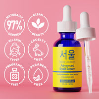Thumbnail for SeoulCeuticals Korean 5% Niacinamide + Snail Mucin 97.5% Essence Serum + Hyaluronic Acid, Cruelty Free Korean Skin Care, Natural & Organic Anti Aging Face Serum for Dull Skin, K Beauty 1oz