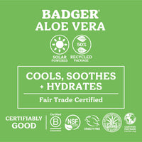 Thumbnail for Badger Organic Aloe Vera Gel for Face & Body, 96% Pure Unscented Organic Aloe Gel for Cooling, Soothing, Non-Sticky Sunburn Relief, Vegan, Fair Trade & Hypoallergenic, 4 fl oz