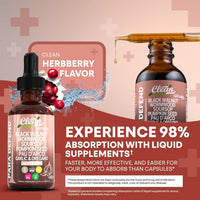 Thumbnail for para Defend Wormwood Black Walnut Cleanse for Humans Drops Liquid Soursop Garlic Pumpkin Seed PAU D'Arco Oil of Oregano Turmeric Berberine Neem Extract Hull Bark Tincture by Clean Nutra