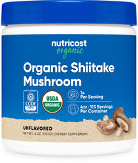Thumbnail for Nutricost Organic Shiitake Mushroom Powder 4 oz - Gluten Free, Non-GMO