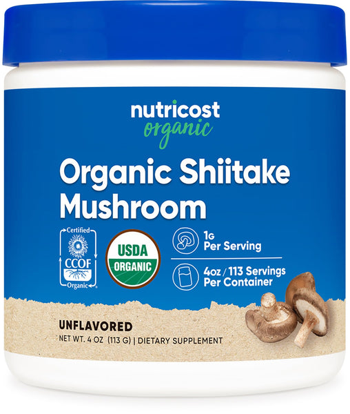 Nutricost Organic Shiitake Mushroom Powder 4 oz - Gluten Free, Non-GMO