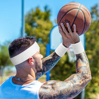 Thumbnail for BEACE Sweatbands Sports Headband for Men & Women - Moisture Wicking Athletic Cotton Terry Cloth Sweatband for Tennis, Basketball, Running, Gym, Working Out