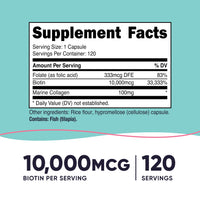 Thumbnail for Nutricost Biotin for Women 10,000mcg 120 Capsules - with Folate & Collagen, Gluten Free & Non-GMO