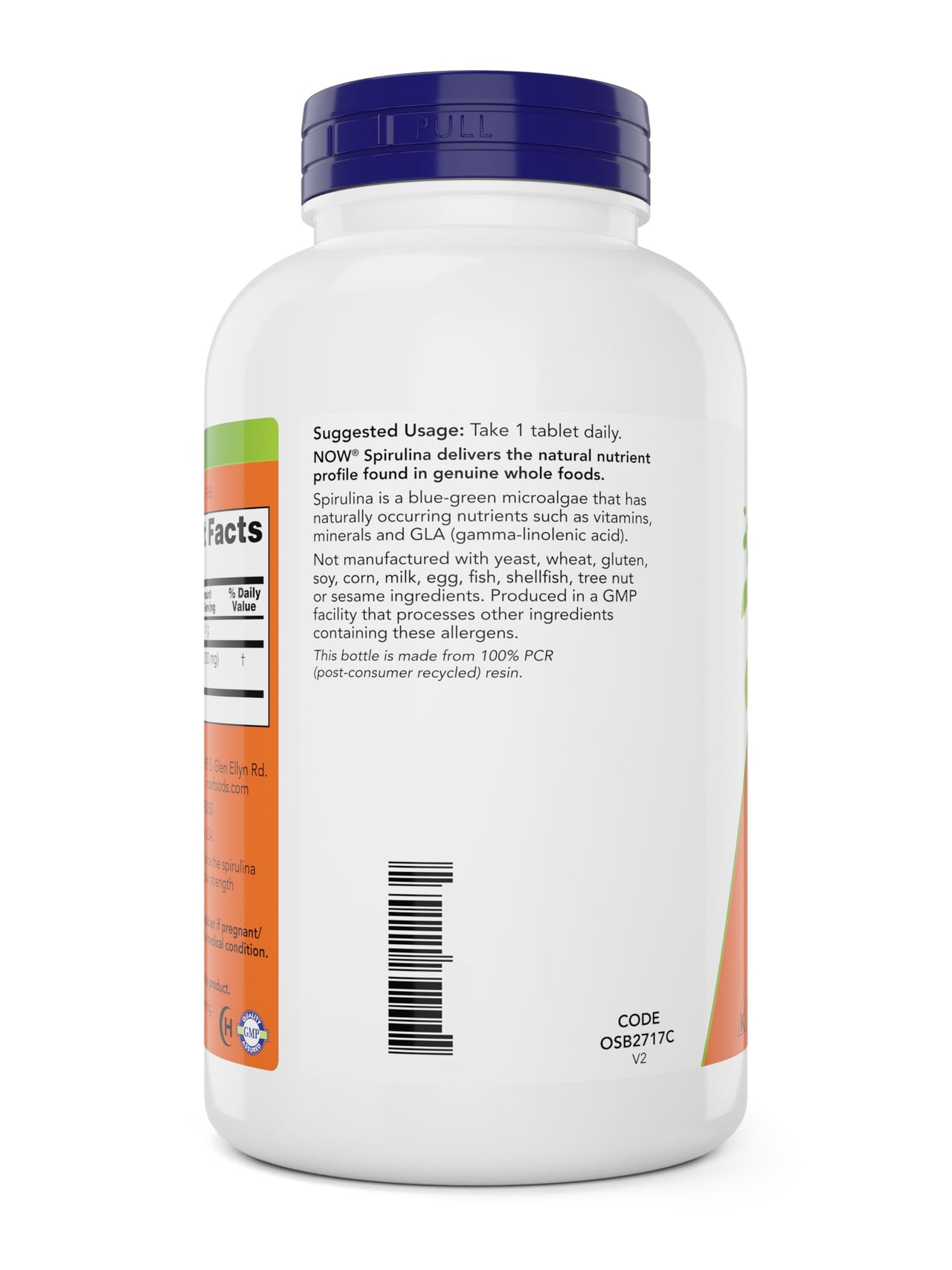 NOW Foods Organic Spirulina 1000mg Tablets - 300 Count - Non-GMO, Super Green Whole Food Supplement - Double Strength