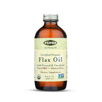 Thumbnail for Flora Certified Organic Flax Seed Oil, Non-GMO, Cold Pressed & Unrefined Flaxseed Oil - 8.5 fl. oz. Amber Glass Bottle