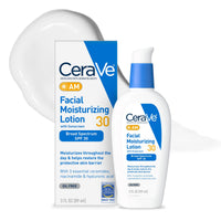 Thumbnail for CeraVe AM Facial Moisturizing Lotion with SPF 30, Oil-Free Face Moisturizer with SPF, Formulated with Hyaluronic Acid, Niacinamide & Ceramides, Non-Comedogenic, Broad Spectrum Sunscreen, 3 Ounce