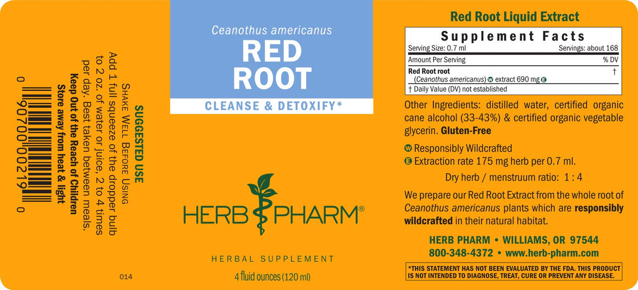 Herb Pharm Red Root Liquid Extract for Cleansing and Detoxifying - 4 Ounce