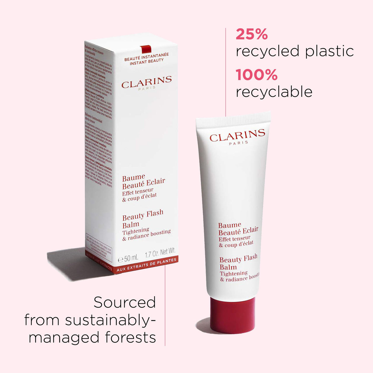 Clarins Beauty Flash Balm | 3-In-1 Hydrating 10-Minute Face Mask, Make-Up Primer, or Quick Pick Me Up Radiance Booster | Moisturizes, Brightens and Visibly Tightens | Non-Oily and Non-Comedogenic